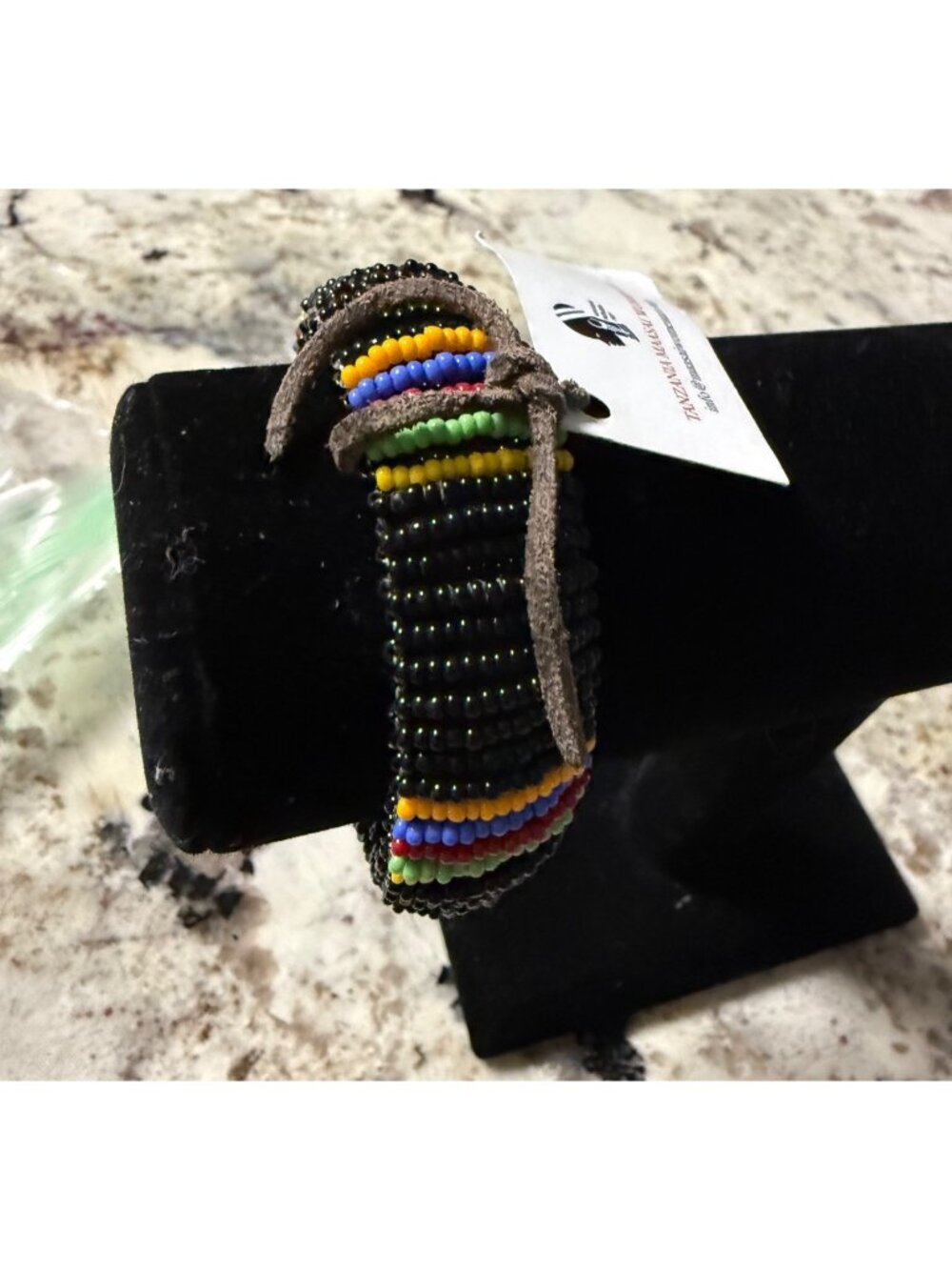 NWT Artisan Handmade African Tanzania Maasai Women Art Beaded adj Bracelet gift